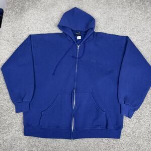 Vintage USA Olympic Hoodie Mens XL Blue Full Zip Fleece Logo Made USA 90s